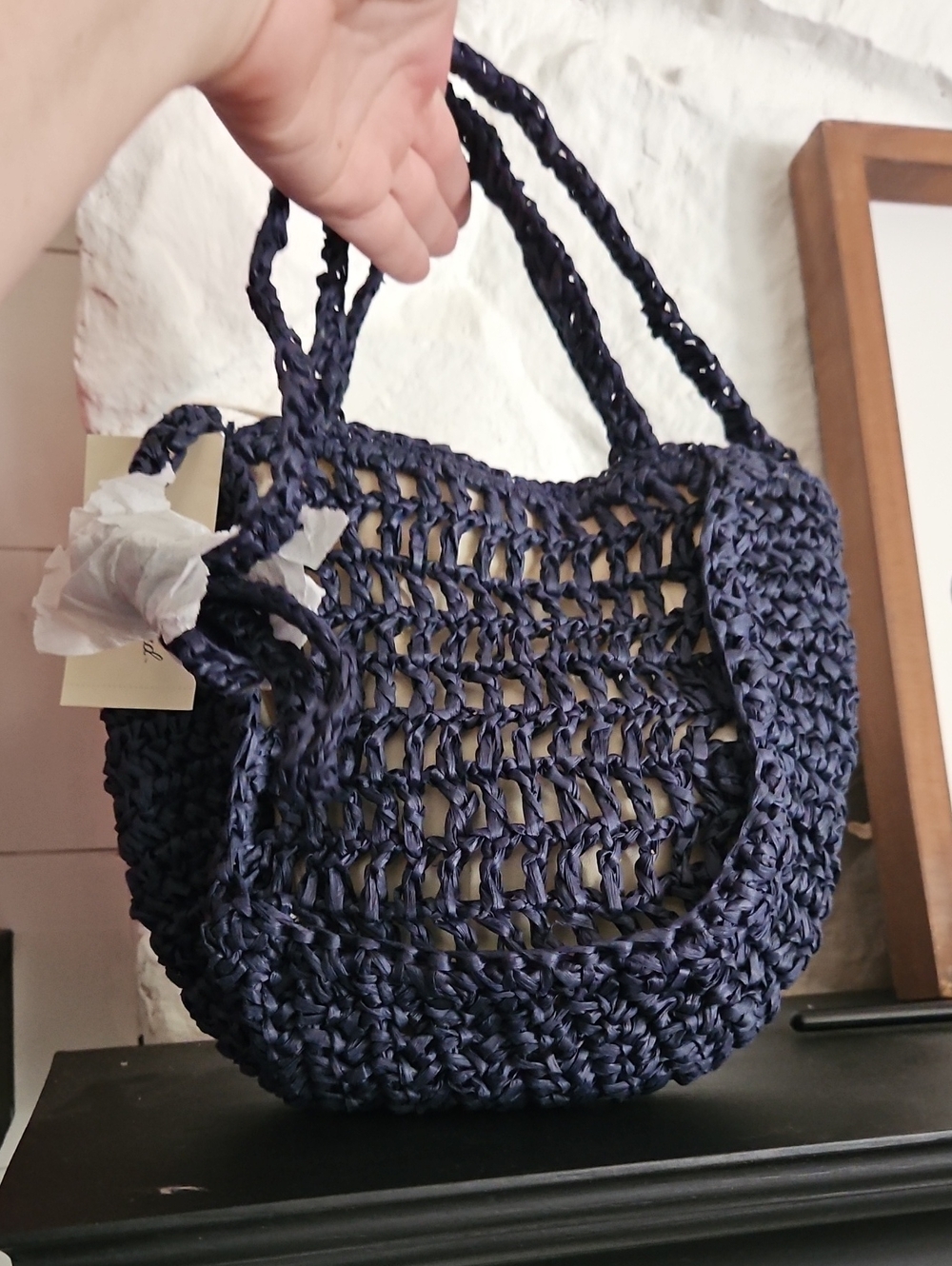 'CIAO' Rafia Crochet Tote Bag - NWT - Picture 3 of 4
